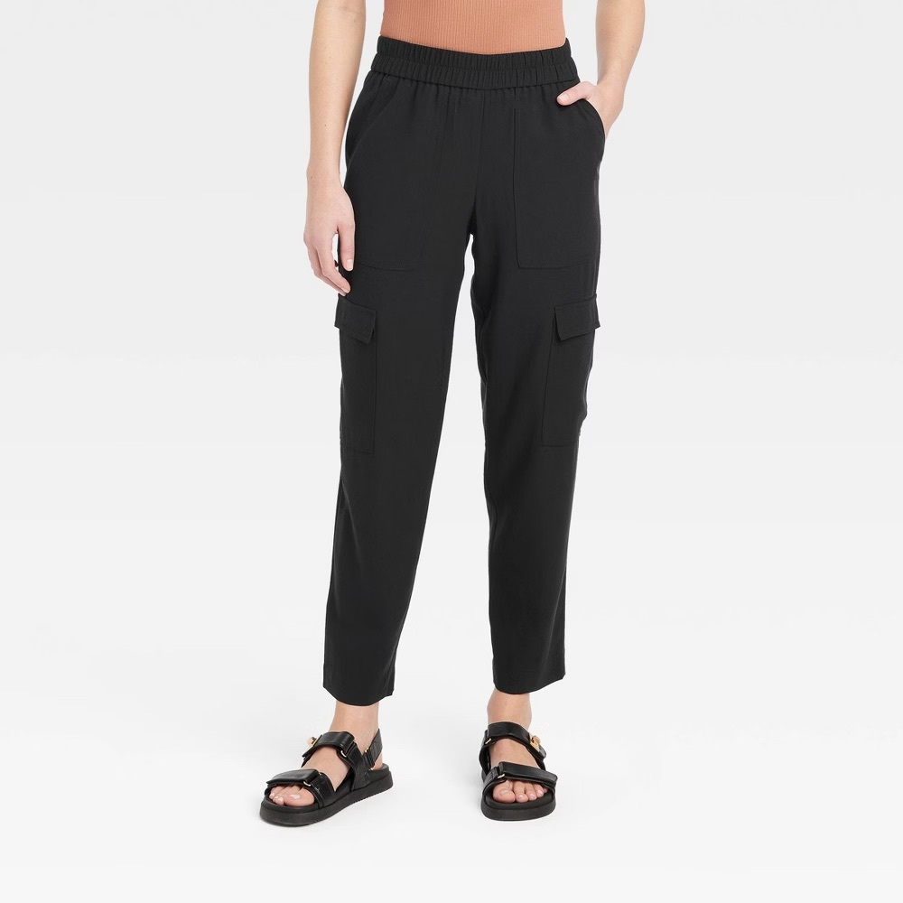 Women's High-Rise Ankle Cargo Pants - A New Day™ - size M
